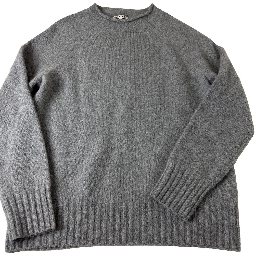 Alex Mill Roll Neck Sweater Yak Alpaca Merino Wool Blend Gray Soft Size Medium